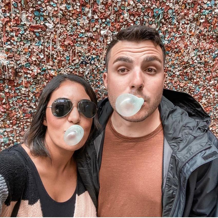 Fun fact: The couple had a layover in Seattle and truly made the best of it!