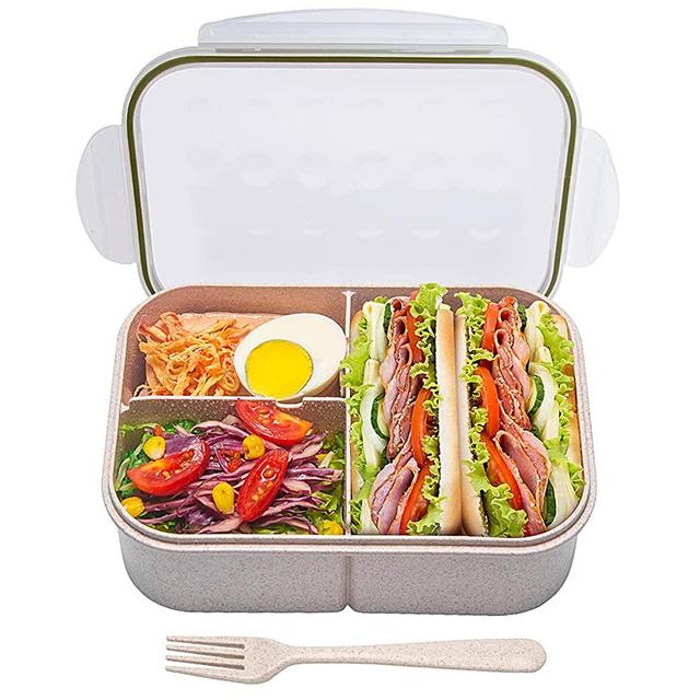 Bento Box,Bento Box Adult Lunch Box,Ideal Leak Proof Lunch Box Containers,Mom’s Choice Kids Lunch Box,No BPAs and No Chemical Dyes,Microwave and Dishwasher Safe Bento Lunch Box by MISS BIG (White, L)