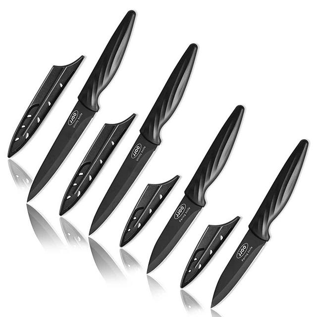 Paring Knife - JJOO 8PCS Paring Knives With Sheath - Ultra Sharp Small Knife - 4/4.5 Inch Fruit and Pairing knife - German Steel Kitchen Knife - Paring Knife Set With ABS Handle
