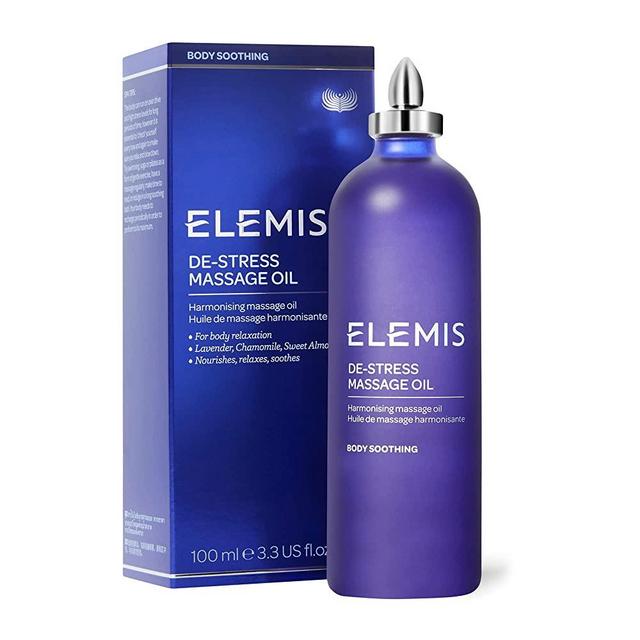 ELEMIS De-Stress Massage Oil | Harmonizing Oil Deeply Nourishes, Relaxes, and Calms the Body and Mind with a Blend of Essential Oils, 3.3 Fl Oz