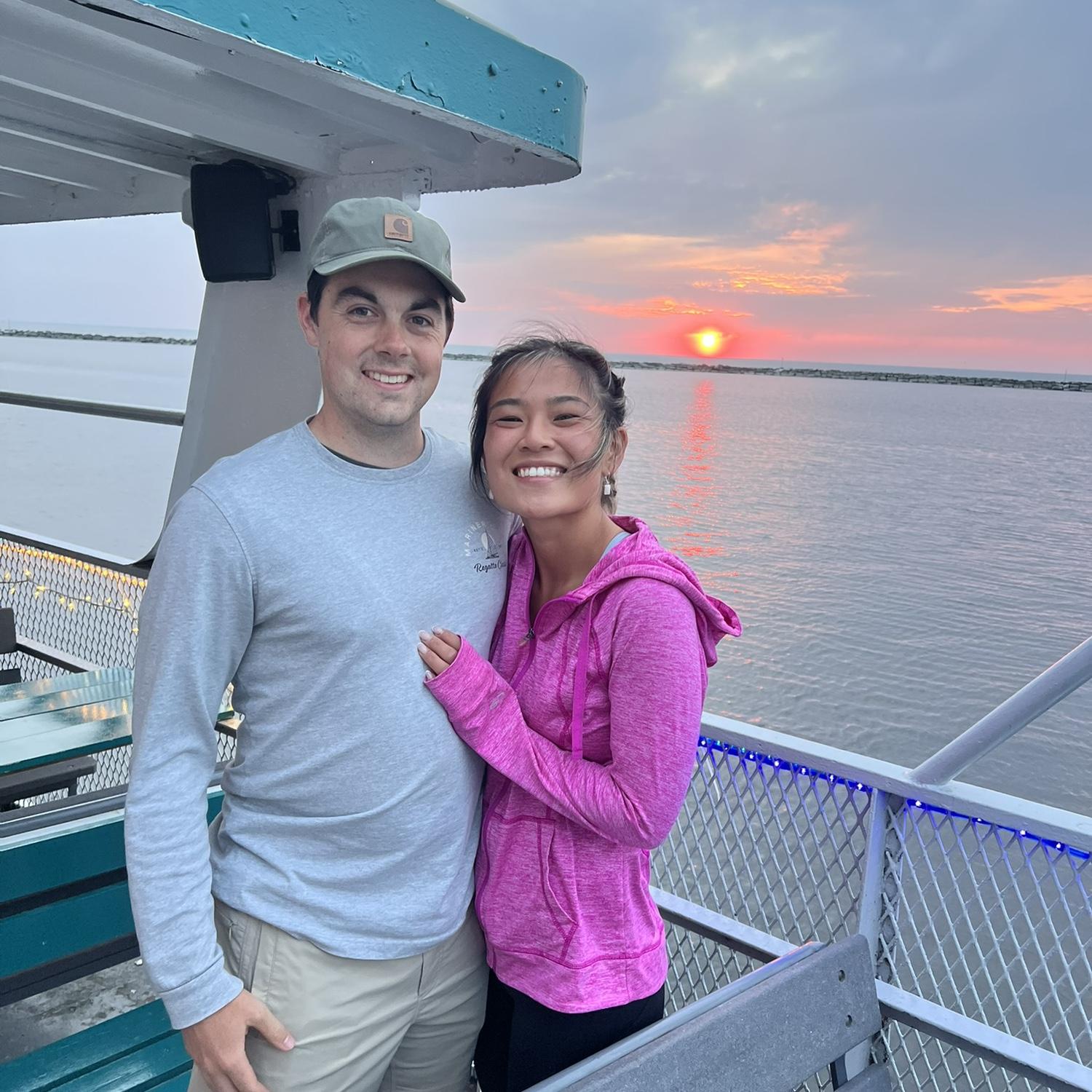 Sunset boat ride in Muskegon