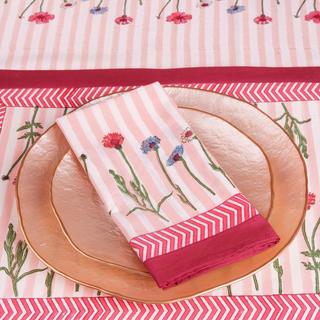 Wildflower Blockprint Napkin, Set of 4