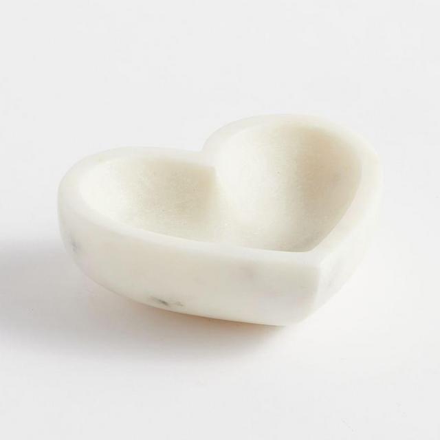 Marble Heart Tray, Ivory, Small