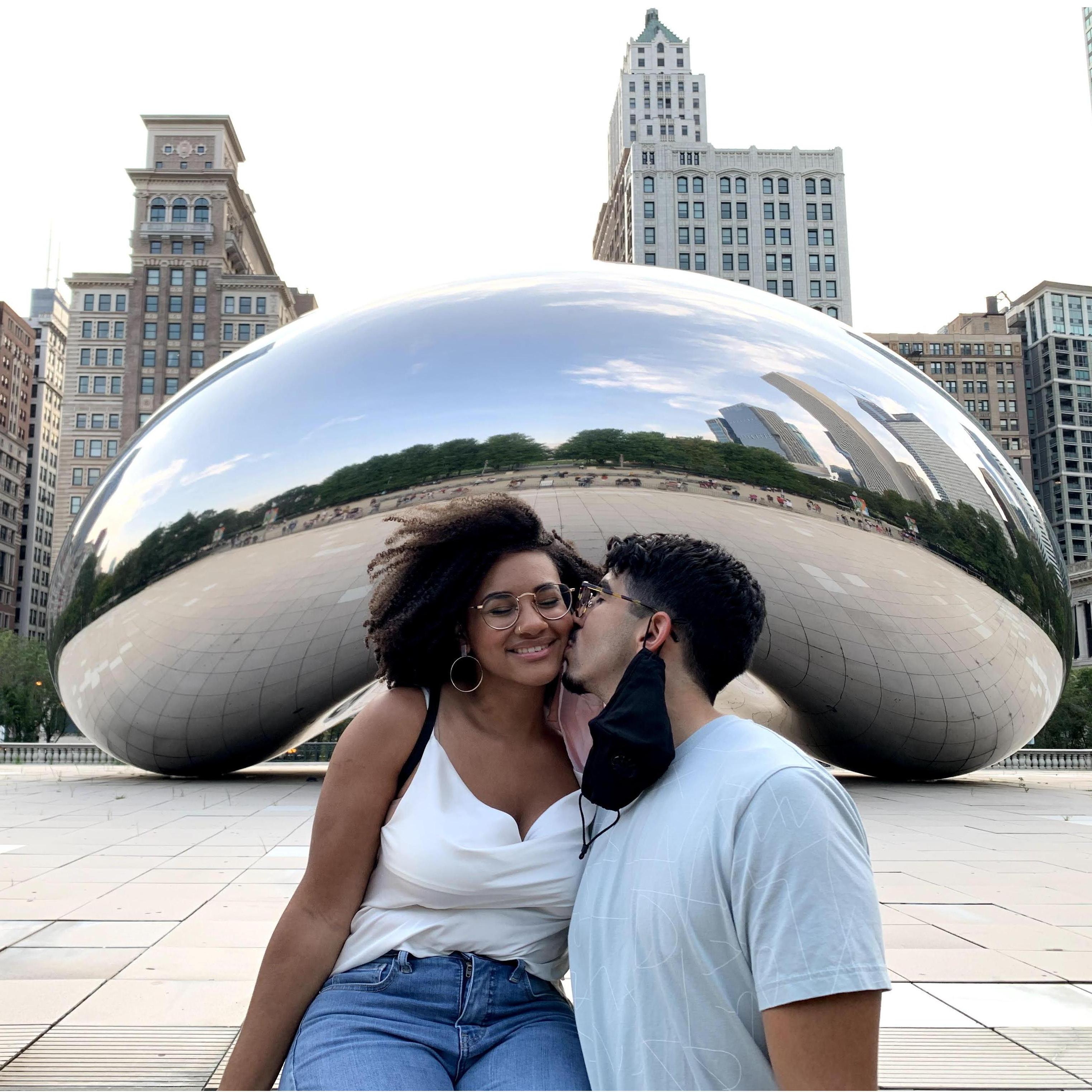 A little Bean with her big Bean and the Bean