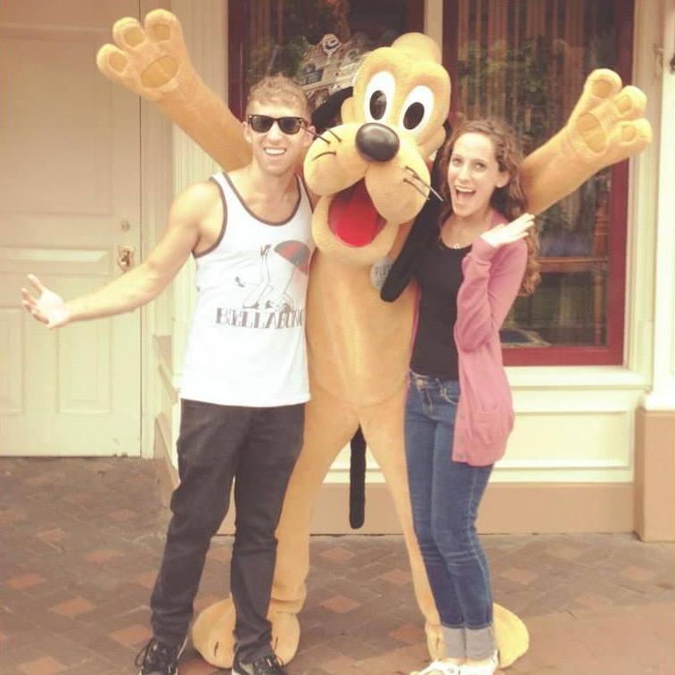 Hanging with Pluto at Disneyland, 2013