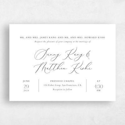 White Wedding Invitation - Niligan Landscape