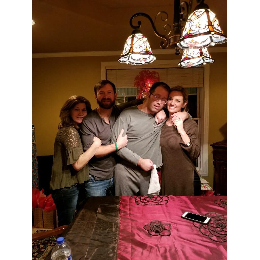 At Casey's mother's house for Christmas.