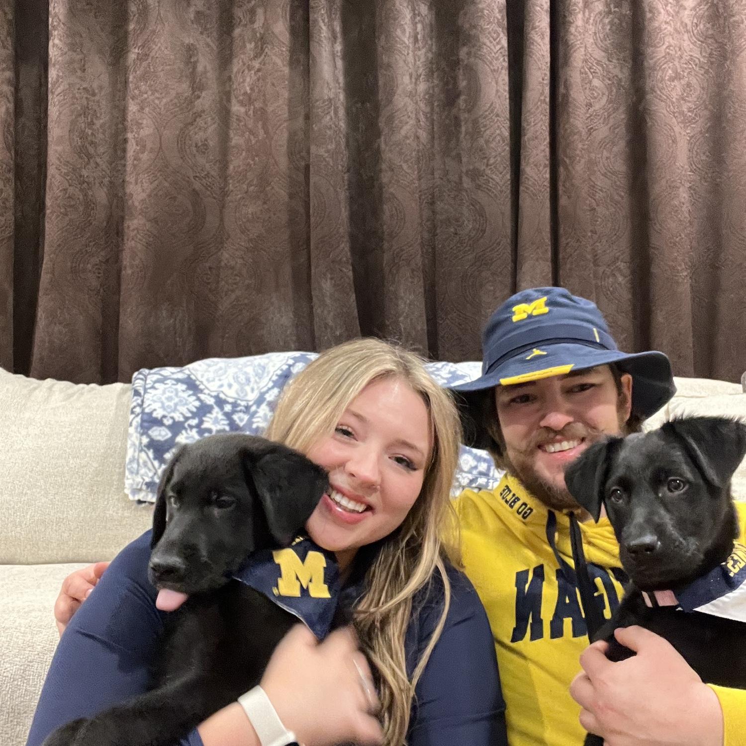 New Year's Eve while the puppies were little!