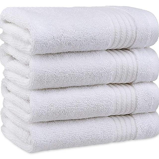 Luxury Turkish Cotton Washcloths for Easy Care, Extra Soft and Absorbent, Fingertip Towels, 4 Pack Washcloth Set by United Home Textile, Snow White