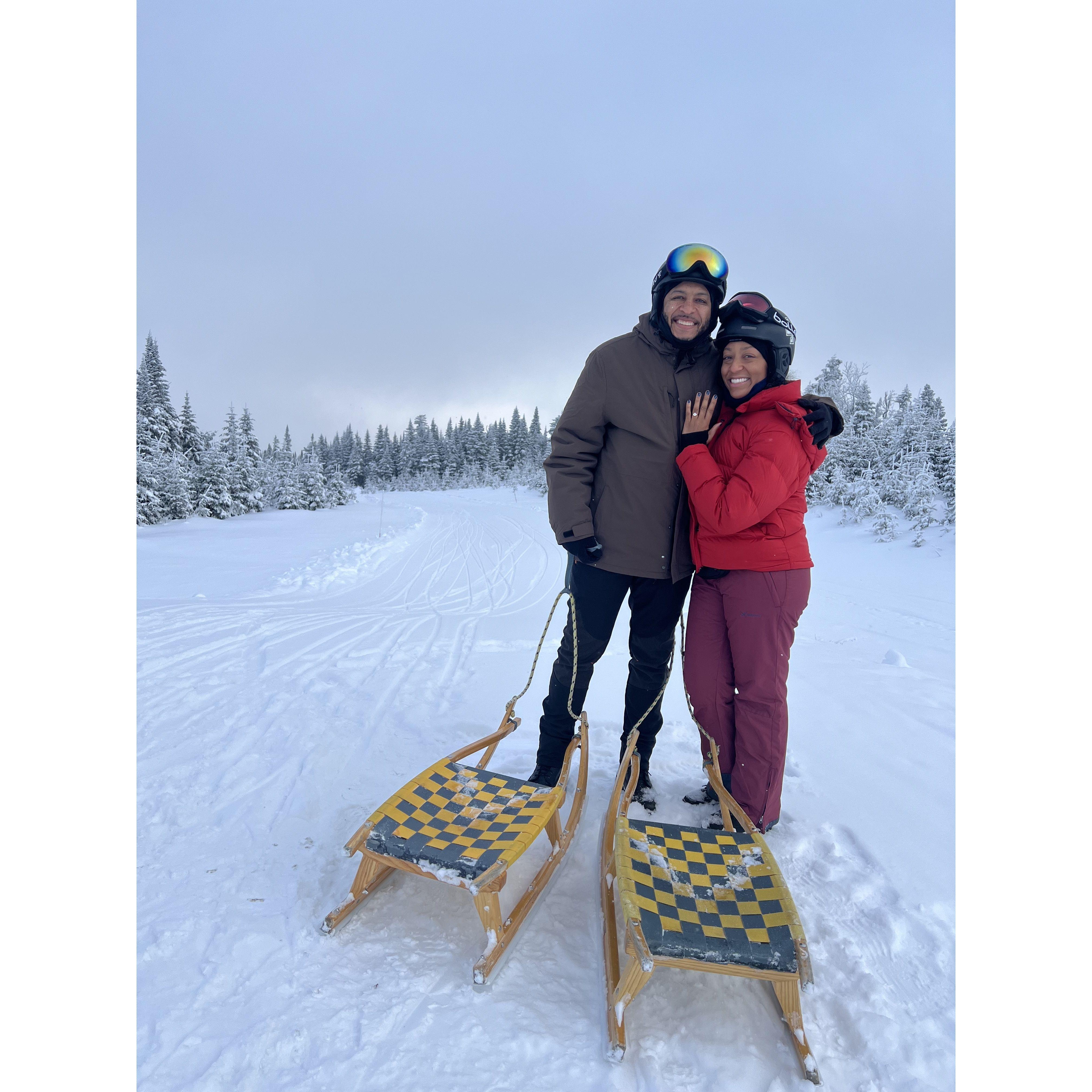 Sledding in Quebec.