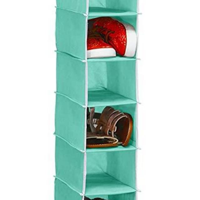 Simple Houseware 10 Shelves Hanging Shoes Organizer Holder for Closet w/ 10 Pockets, Turquoise