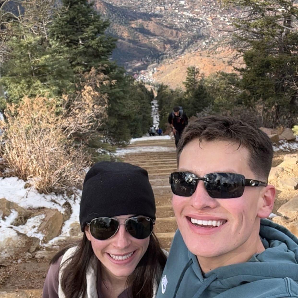Our selfie after climbing the manitou incline.