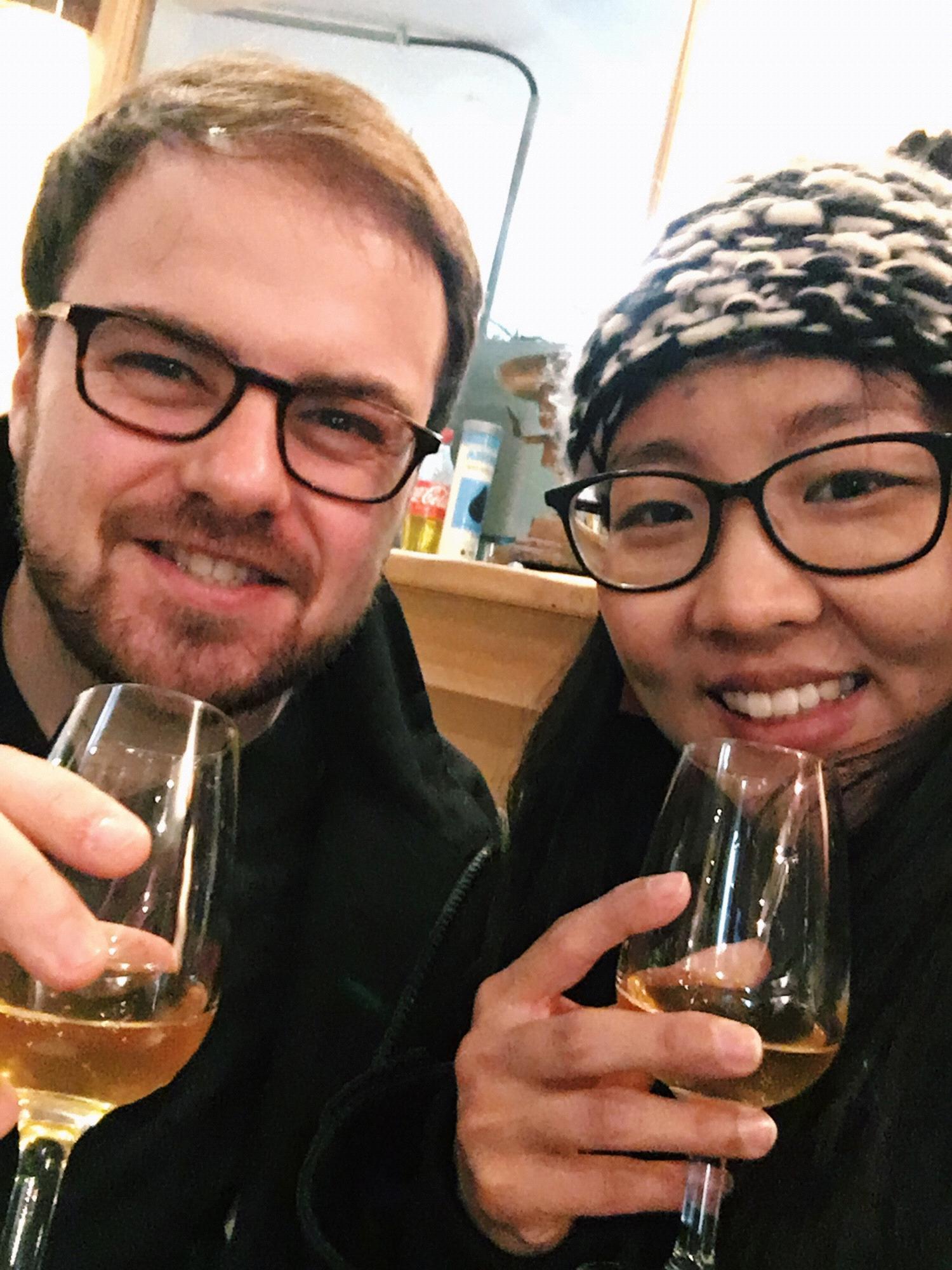 Ayoung's first time in Europe, enjoying a funky Belgian ale. On this trip, Ayoung is to learn the extent of Michael's passion for beer when he attempts to bring home about 100 lbs beer, Jan 3, 2017.