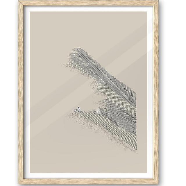 iHery Natural OAK Wood One Lost Sheep Framed Wall Art, 12x16 in Modern Jesus Leaves the 99 Sheep Bible Verses Canvas Art, Sketches Shepherd Decor, Beige Logs Set of 1 for Living Room Bedroom
