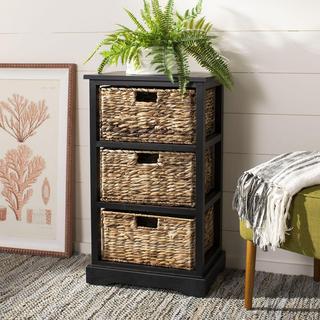 Halle 3 Wicker Basket Storage Side Table