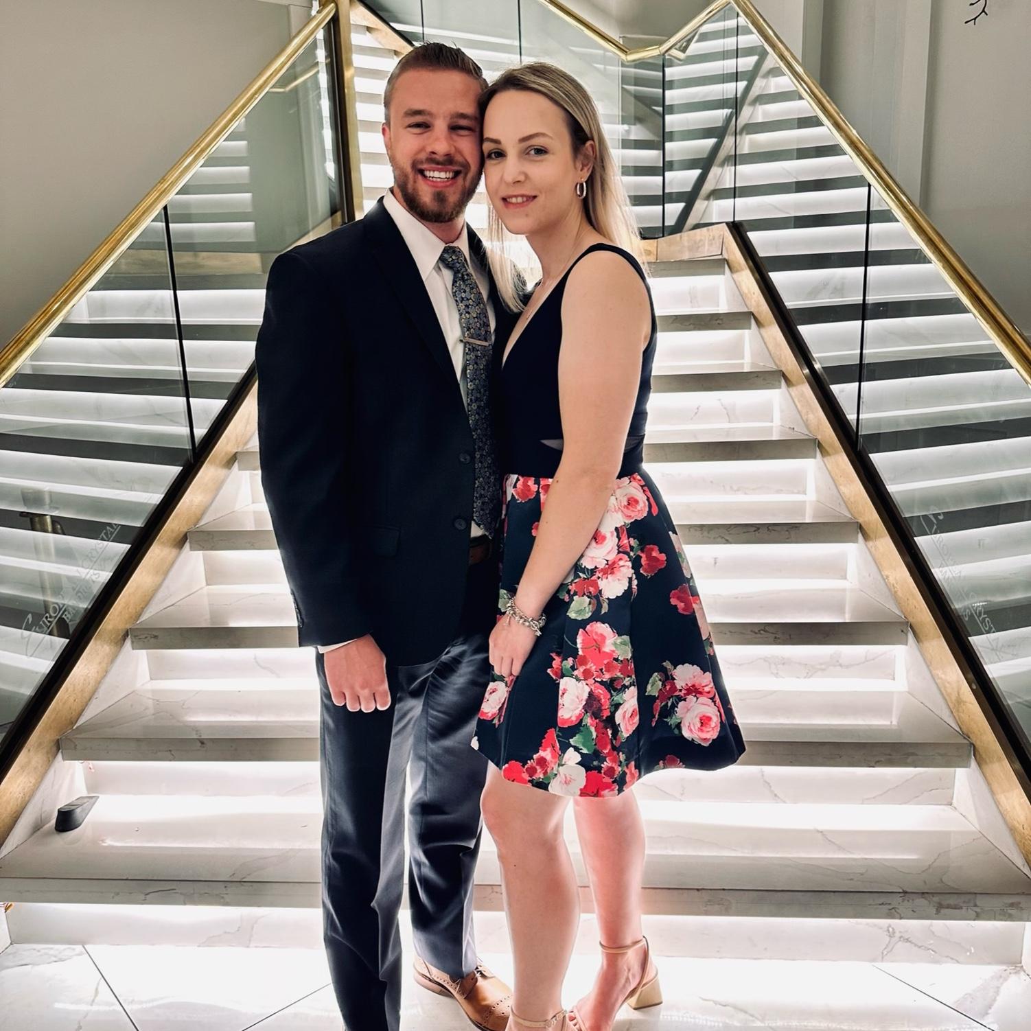 Us at our first wedding together