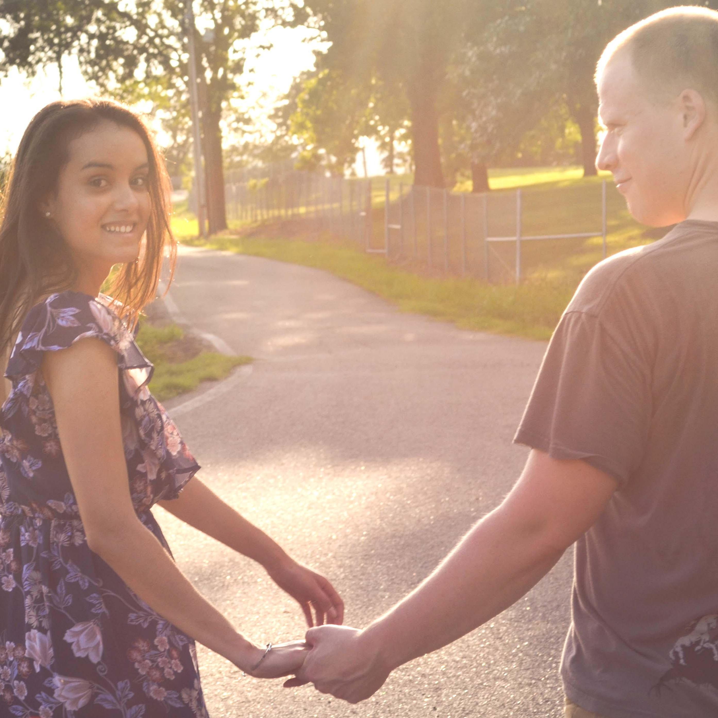 Trying not to melt in 100 degree weather taking engagement pictures