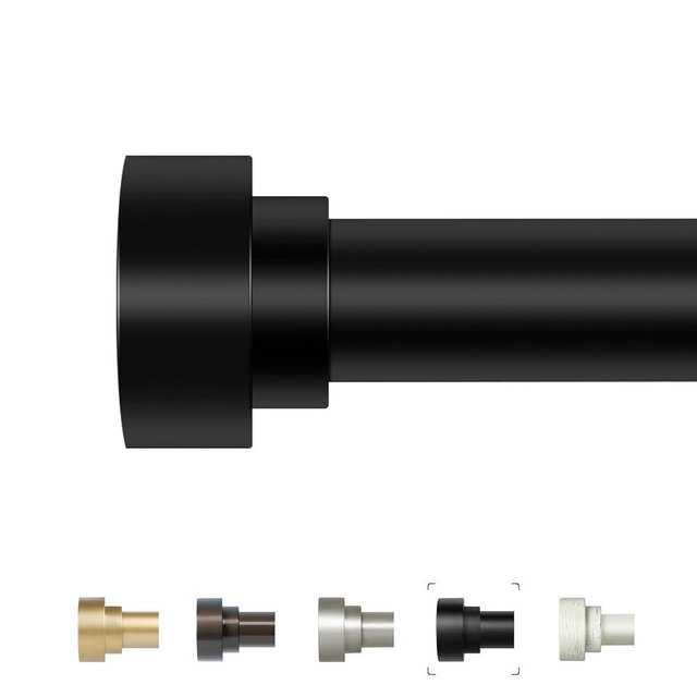 HEI! DEAR Black Curtain Rods 72 to 144 Inch(6-12FT),1 Inch Long Curtain Rod,Adjustable Heavy Duty Curtain Rods,Modern Decorative Drapery Rods,Telescoping Window Single Curtain Rod 36-150",Matte Black