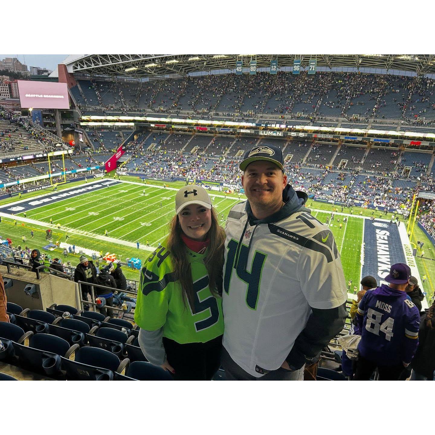 Natalie's first Seahawks game