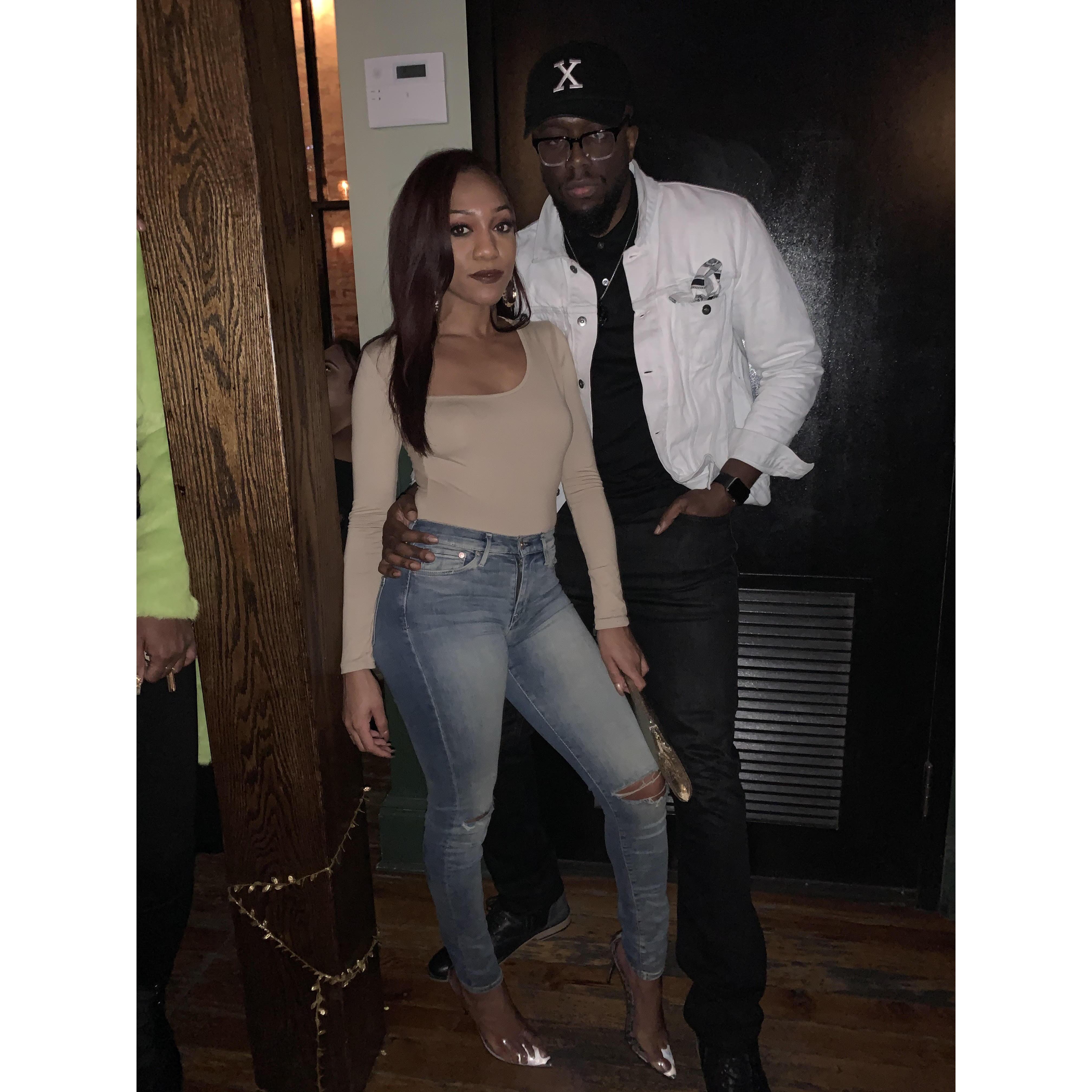 2019. Sam traveled to D.C. for Cierra's company gala. This picture was captured at the afterparty.