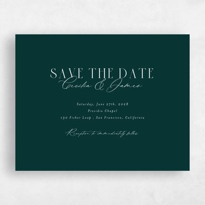 Green Wedding Save the Date - Shahira Landscape