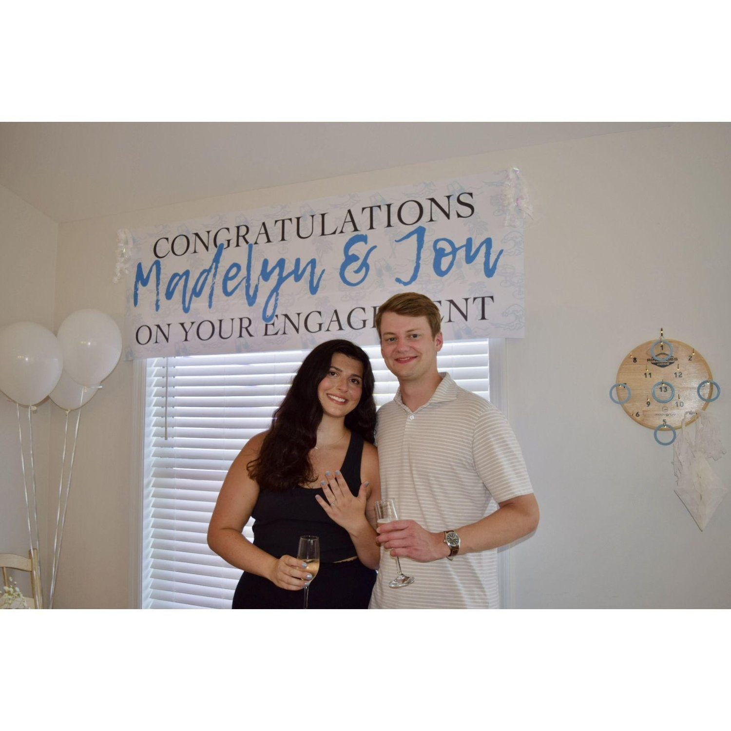 Our surprise engagement celebration! Special thanks to the Davis family!