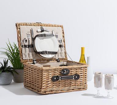 PB Classic Woven Picnic Basket, Set for 2