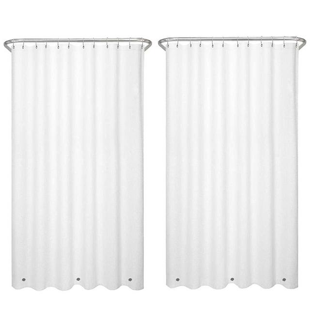 LiBa Shower Curtain Liners, PEVA 2 Pack White Bathroom 72" W x 72" H, 8G Heavy Duty