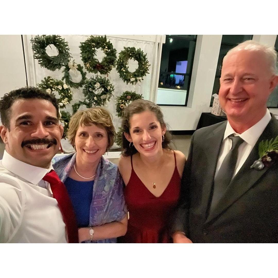 Wedding selfie with Claire's parents!