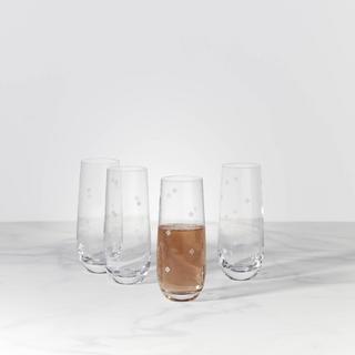 Spade Clover Stemless Wine Flute, Set of 4