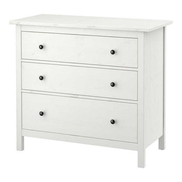 HEMNES                              3-drawer chest, white stain, 42 1/2x37 3/4 "