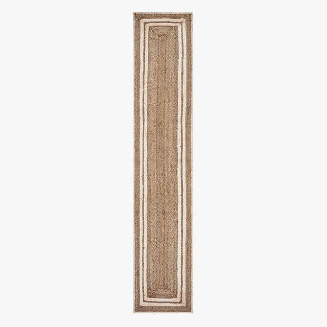 Two-Toned Striped Hand-Braided Jute Table Runner
