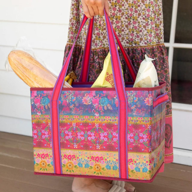 Heavy Duty Grocery & Go Bags, Set of 2 - Jewel Border