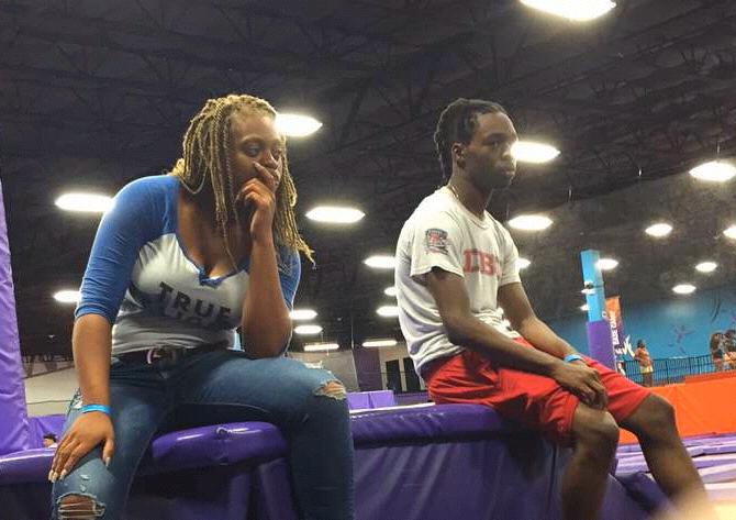 Kyla and Jordan’s first picture together at Altitude Trampoline Park