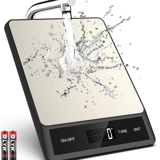 Mik-Nana Food Scale, Digital Kitchen Scale with 6 Units Tare Function & LCD Display, 11lb Stainless Steel Weight Grams and Ounces for Baking, Cooking and Meal Prep (Batteries Included)