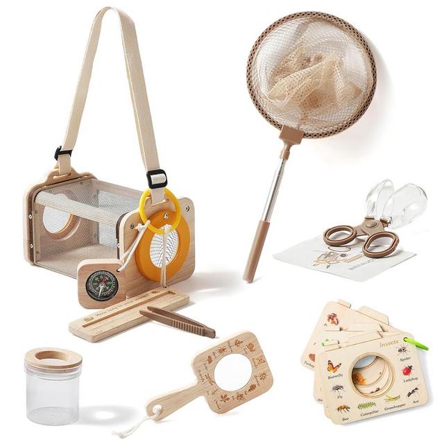 Bug Catcher Kit for Kids Explorer Kit, 10PCS Outdoor Bug Catching Kit with Magnifying Glass & Net, Adventure Set for Backyard & Camping, Fun Gift for Girls Boys