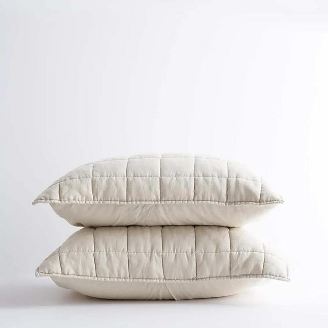 Linen Quilted Sham Set