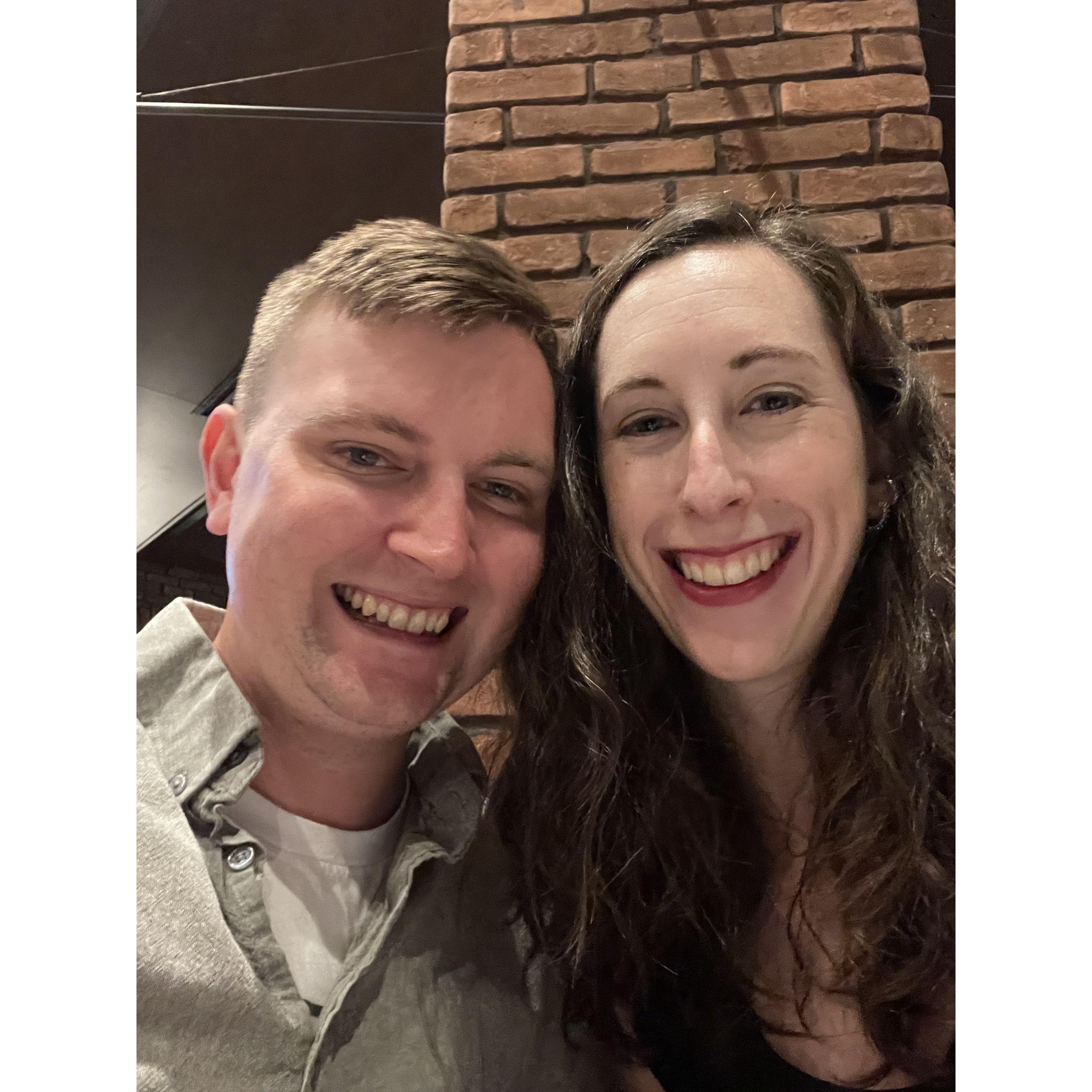 Celebrating Mitch's new teaching job