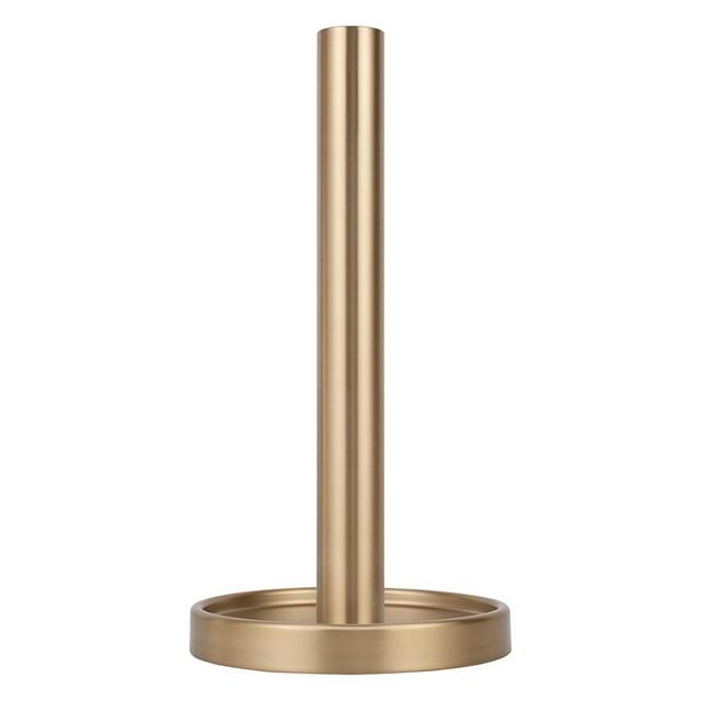 Ivilon Countertop Paper Towel Stand - Steady and Easy Tear - Fits All Paper Towel Rolls - Warm Gold