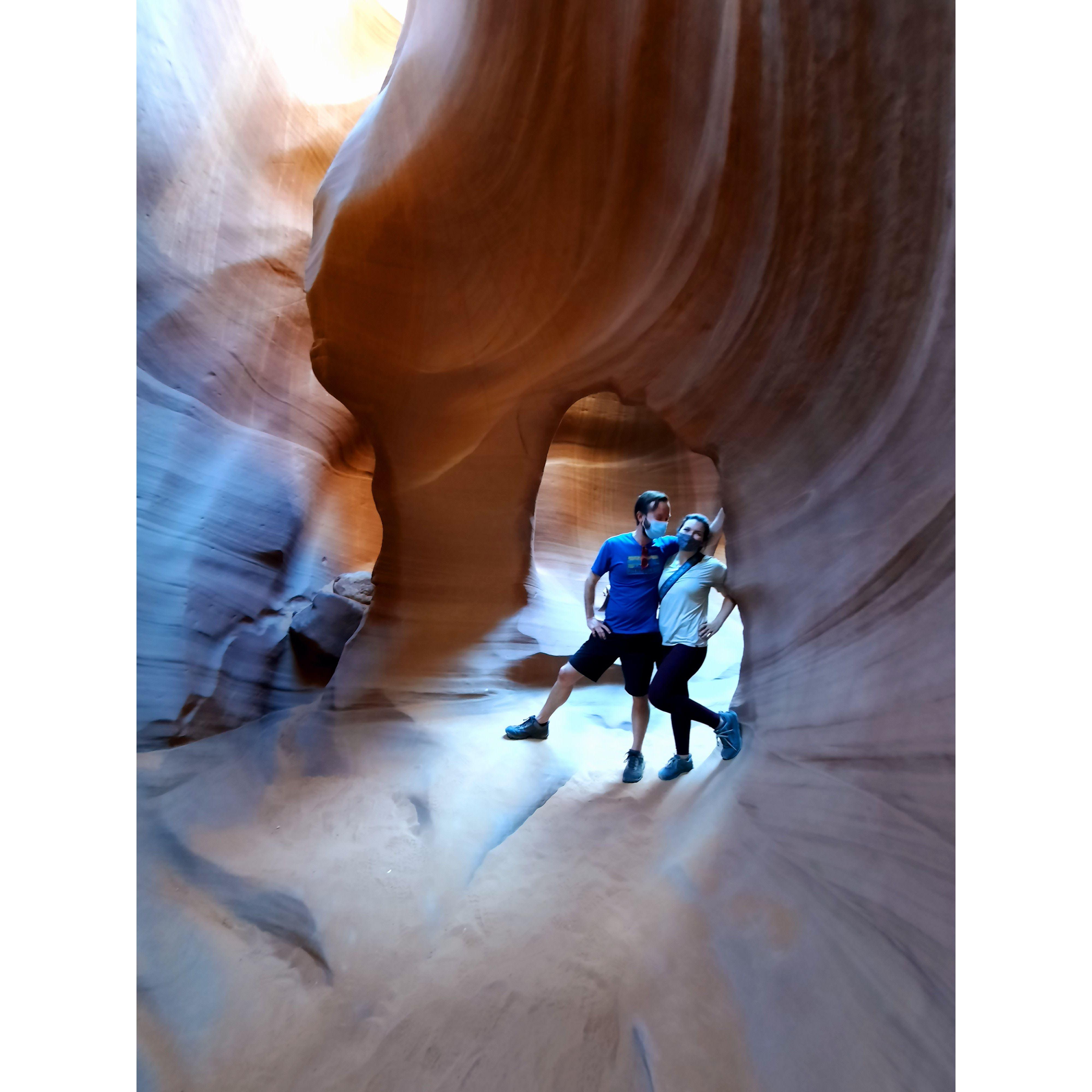 Exploring Antelope Canyon outside of Page, Arizona (April 2022)