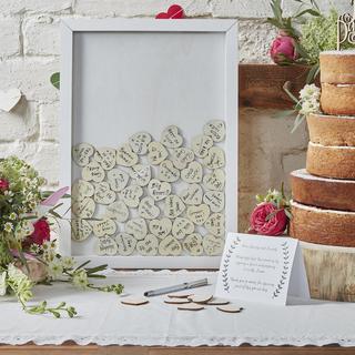 Boho Drop Top Wooden Frame Guestbook