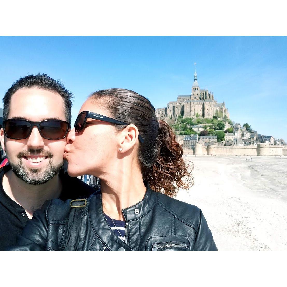 Visiting Mont Saint-Michel in France and checking off an item from Mike's bucket list.