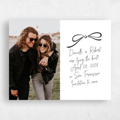White Wedding Save the Date - Cosette Photo