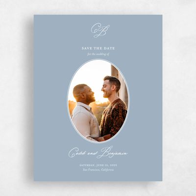 Powder Blue Wedding Save the Date - Imarige Photo
