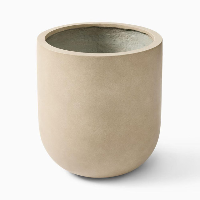 Radius Ficonstone Indoor/Outdoor Planter, Small, 11.75"D x 10.5"H, Alabaster