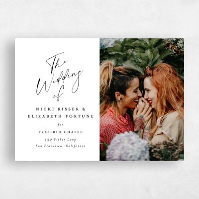 White Wedding Invitation - Anerley Landscape