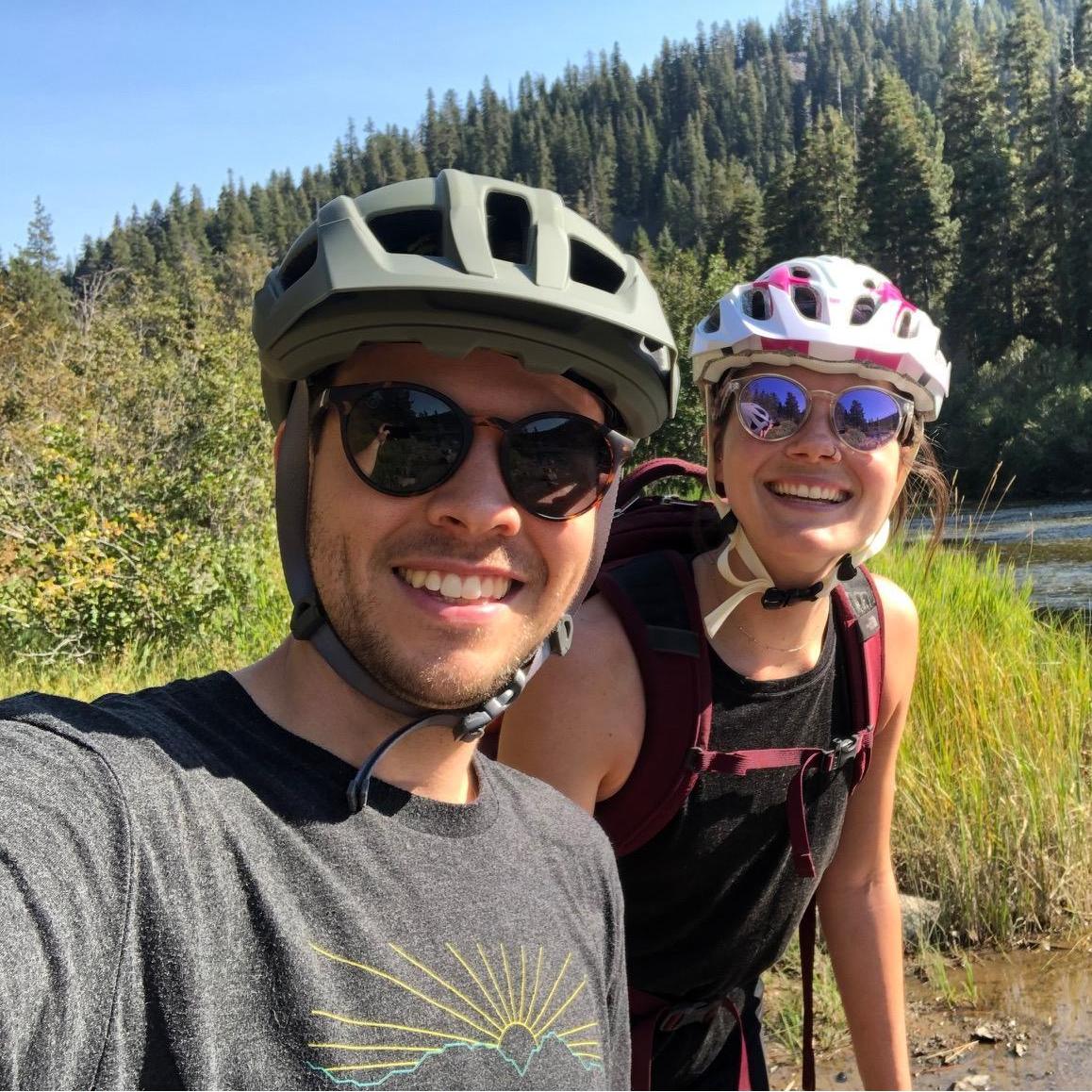 Taylor re-introduced Claire to a love of biking in the last year, this was along the Truckee River Bike Trail, 2020