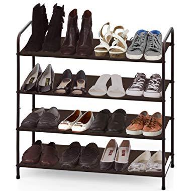 Simple Houseware 4-Tier Shoe Rack Storage Organizer, Bronze