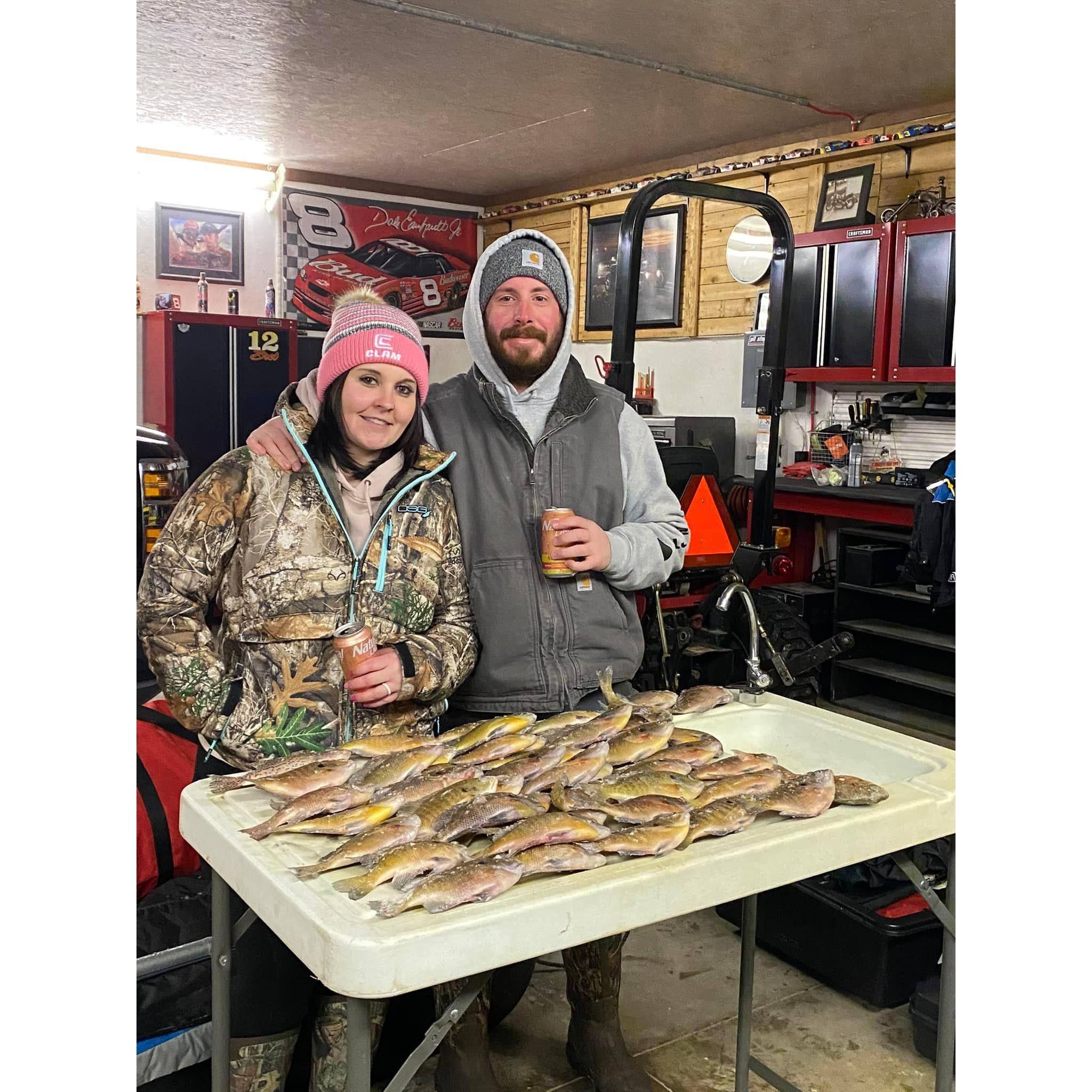 Dan was able to con Amanda into a day of ice fishing for her first time