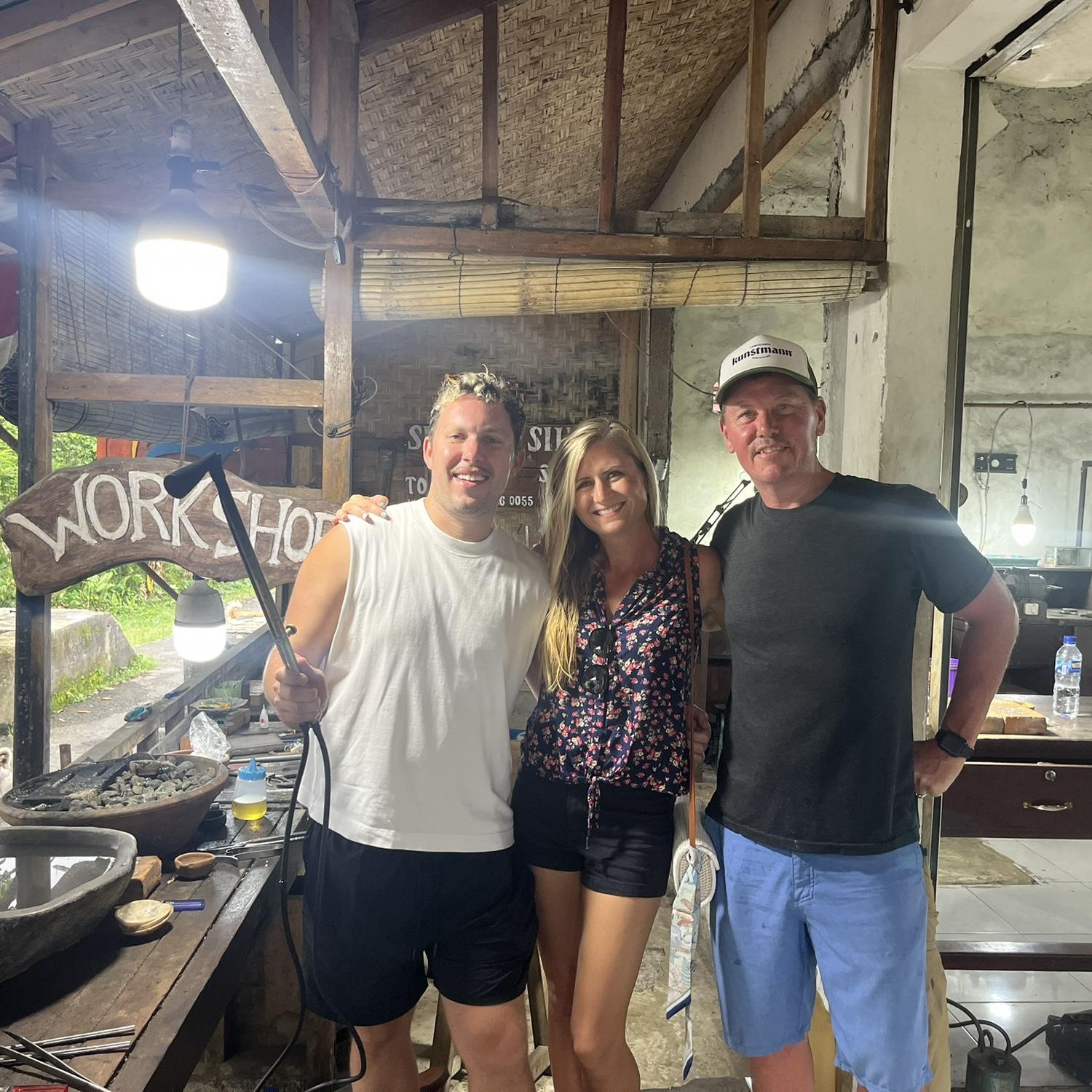 Making promise rings, Sideman, Bali, with Drew